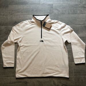 New The North Face Glacier Logo 1/4 Zip Fleece Creamy White Jacket Men’s Size XL